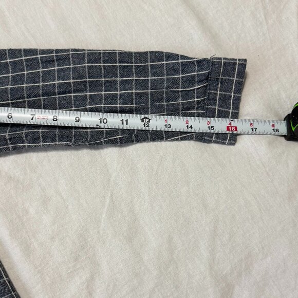 Brandy Melville Blue and Grey Plaid Button up Flannel - Picture 3 of 5
